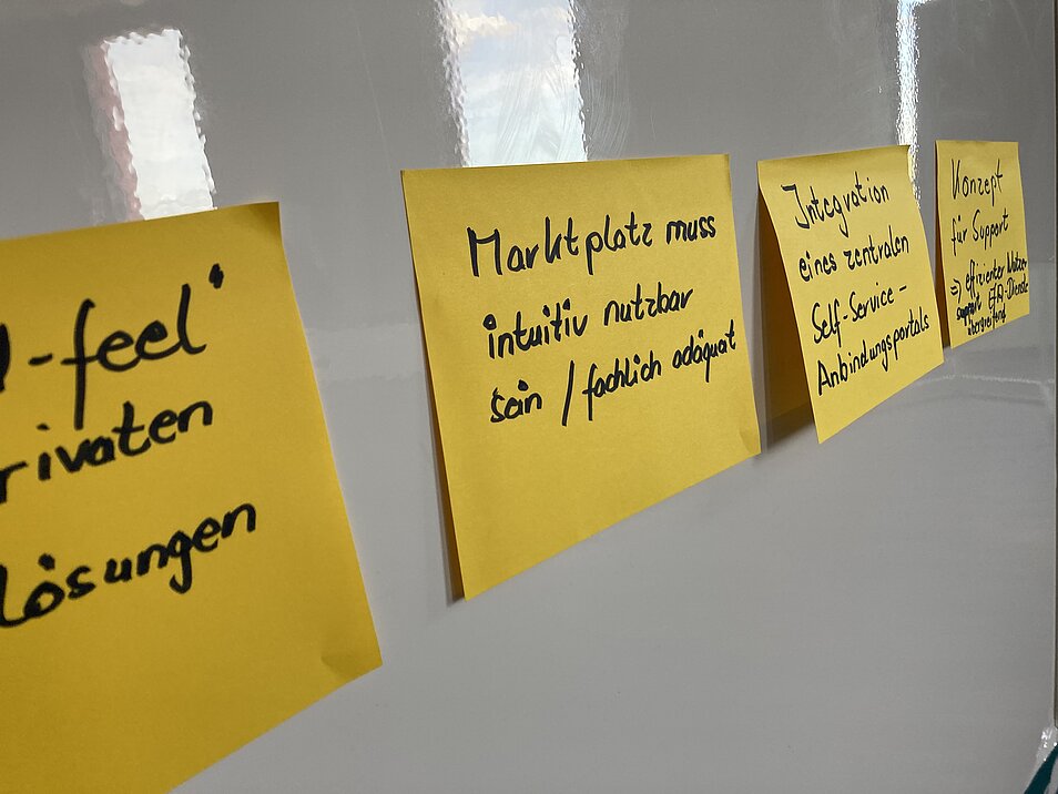 Notizzettel auf einem Whiteboard