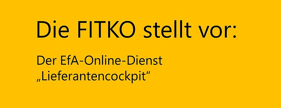 Schriftzug Die FITKO stellt vor: Lieferantencockpit