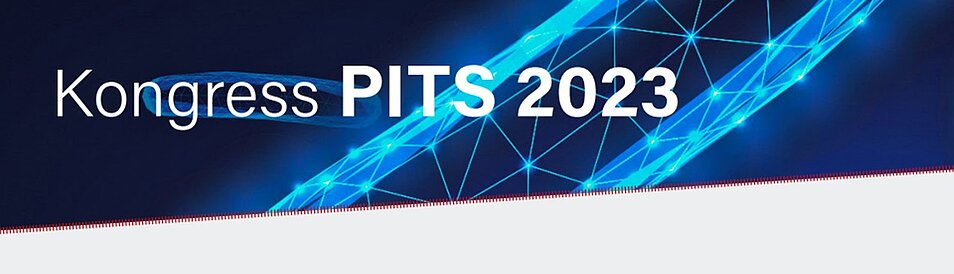 Banner mit Schriftzug "Kongress PITS 2023"