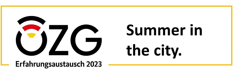Logo OZG-Erfahrungsaustausch mit Slogan "Summer in the city"