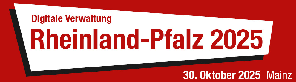 Banner mit Schriftzug "Digitale Verwaltung Rheinland-Pflaz 2025"